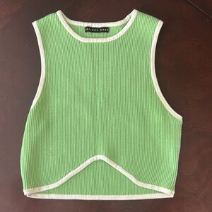 Green Ribbed Tank Top Brooklyn Karma